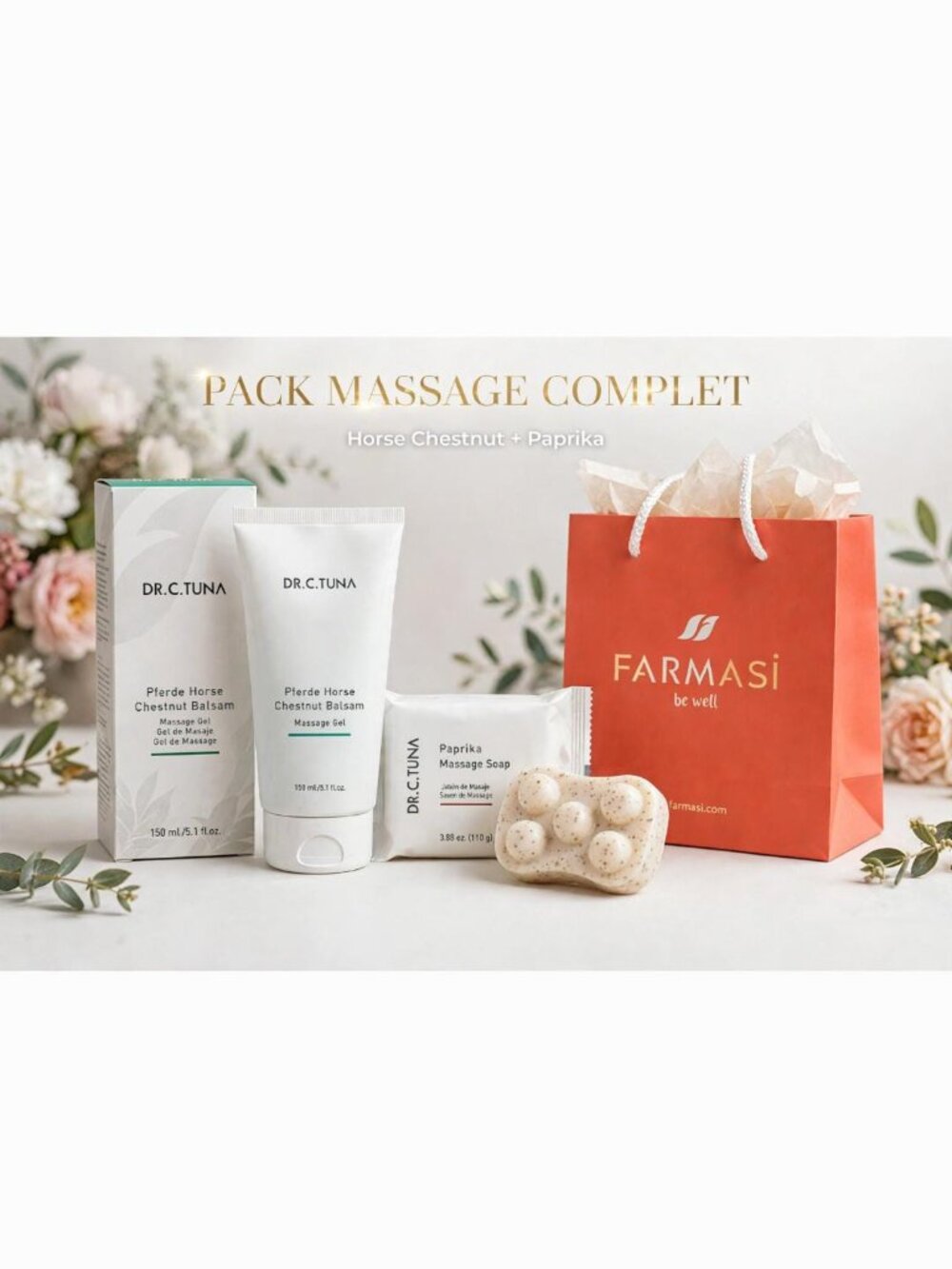 FARMASI DR.C Pack Massage Complet | Horse Chestnut Balsam 150ml + Paprika soap